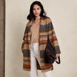 Banana Republic Factory Striped Shawl Collar Coat